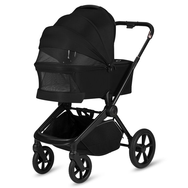 Carucior 3 in 1, Lionelo, Freya, Cu scoica ADAC, Landou si salteluta ventilate, Pliabil, Reglare spatar in 3 pozitii, Suport de picioare in 4 pozitii, Maner reglabil in 3 pozitii, Sustine 22 kg, Cu accesorii, 0 luni+, Negru