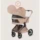 Carucior 3 in 1, Lionelo, Freya, Cu scoica ADAC, Landou si salteluta ventilate, Pliabil, Reglare spatar in 3 pozitii, Suport de picioare in 4 pozitii, Maner reglabil in 3 pozitii, Sustine 22 kg, Cu accesorii, 0 luni+, Bej