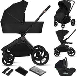 Carucior 3 in 1, Lionelo, Freya, Cu scoica ADAC, Landou si salteluta ventilate, Pliabil, Reglare spatar in 3 pozitii, Suport de picioare in 4 pozitii, Maner reglabil in 3 pozitii, Sustine 22 kg, Cu accesorii, 0 luni+, Negru