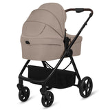Carucior 3 in 1, Lionelo, Greet, Pana la 15 kg, Cadru aluminiu, Cu landou si salteluta moale, Cu scoica auto, Reversibil, Cu accesorii, Maner, suport pentru picioare, spatar reglabile, Bej