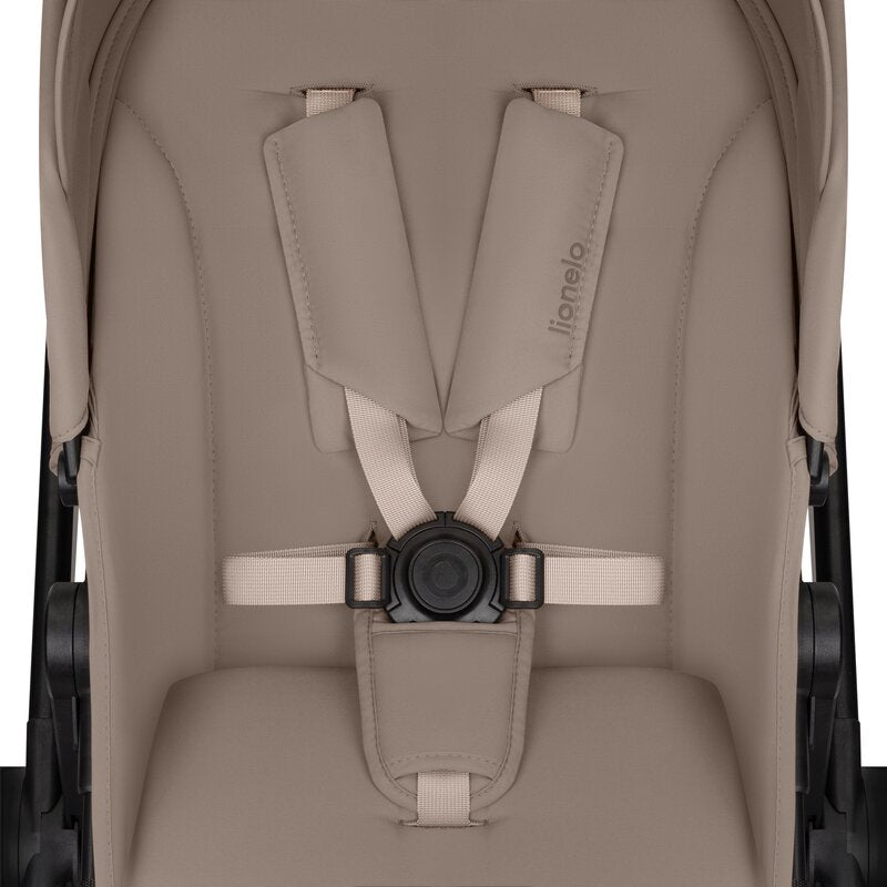 Carucior 3 in 1, Lionelo, Greet, Pana la 15 kg, Cadru aluminiu, Cu landou si salteluta moale, Cu scoica auto, Reversibil, Cu accesorii, Maner, suport pentru picioare, spatar reglabile, Bej