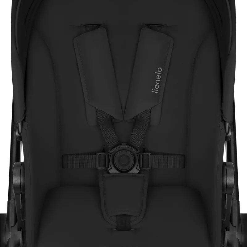 Carucior 3 in 1, Lionelo, Greet, Pana la 15 kg, Cadru aluminiu, Cu landou si salteluta moale, Cu scoica auto, Reversibil, Cu accesorii, Maner, suport pentru picioare, spatar reglabile, Negru