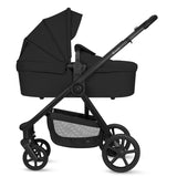 Carucior 3 in 1, Lionelo, Greet, Pana la 15 kg, Cadru aluminiu, Cu landou si salteluta moale, Cu scoica auto, Reversibil, Cu accesorii, Maner, suport pentru picioare, spatar reglabile, Negru