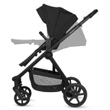 Carucior 3 in 1, Lionelo, Greet, Pana la 15 kg, Cadru aluminiu, Cu landou si salteluta moale, Cu scoica auto, Reversibil, Cu accesorii, Maner, suport pentru picioare, spatar reglabile, Negru