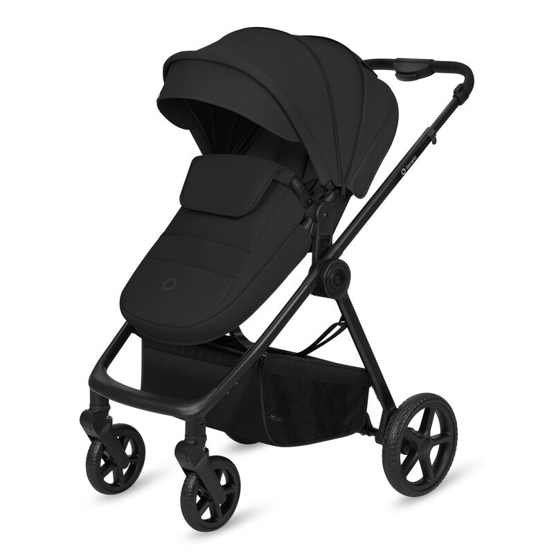 Carucior 3 in 1, Lionelo, Greet, Pana la 15 kg, Cadru aluminiu, Cu landou si salteluta moale, Cu scoica auto, Reversibil, Cu accesorii, Maner, suport pentru picioare, spatar reglabile, Negru