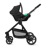 Carucior 3 in 1, Lionelo, Greet, Pana la 15 kg, Cadru aluminiu, Cu landou si salteluta moale, Cu scoica auto, Reversibil, Cu accesorii, Maner, suport pentru picioare, spatar reglabile, Negru