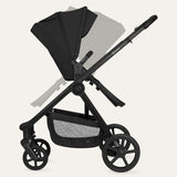 Carucior 3 in 1, Lionelo, Greet, Pana la 15 kg, Cadru aluminiu, Cu landou si salteluta moale, Cu scoica auto, Reversibil, Cu accesorii, Maner, suport pentru picioare, spatar reglabile, Negru
