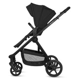 Carucior 3 in 1, Lionelo, Greet, Pana la 15 kg, Cadru aluminiu, Cu landou si salteluta moale, Cu scoica auto, Reversibil, Cu accesorii, Maner, suport pentru picioare, spatar reglabile, Negru