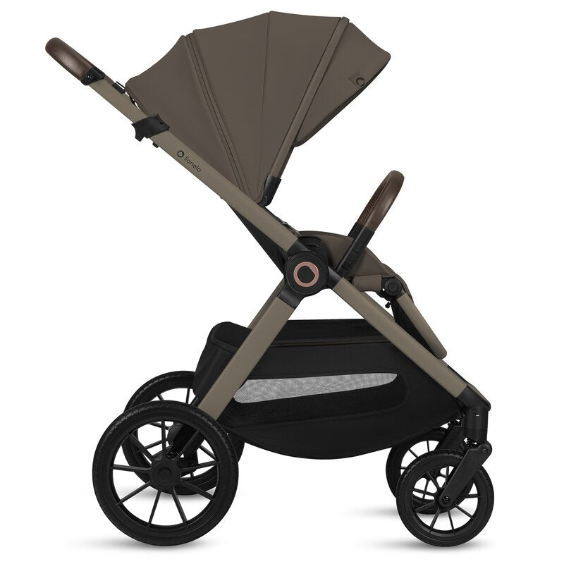 Carucior 3 in 1, Lionelo, Layla, Pana la 22 kg, Cadru aluminiu, Cu landou intarit si salteluta din spuma AirDots, Cu scoica auto testata ADAC, Reversibil, Cu ventilatie 3D, Cu accesorii, EN1888-1, EN1888-2, EN1466, Bej Taupe