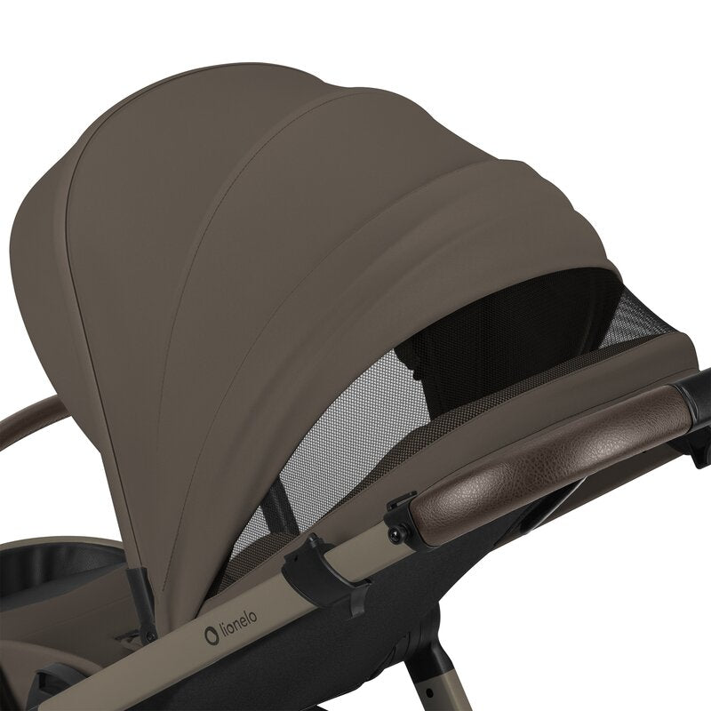 Carucior 3 in 1, Lionelo, Layla, Pana la 22 kg, Cadru aluminiu, Cu landou intarit si salteluta din spuma AirDots, Cu scoica auto testata ADAC, Reversibil, Cu ventilatie 3D, Cu accesorii, EN1888-1, EN1888-2, EN1466, Bej Taupe