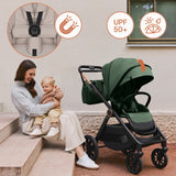 Carucior 3 in 1, Lionelo, Layla, Pana la 22 kg, Cadru aluminiu, Cu landou intarit si salteluta din spuma AirDots, Cu scoica auto testata ADAC, Reversibil, Cu ventilatie 3D, Cu accesorii, EN1888-1, EN1888-2, EN1466, Bej