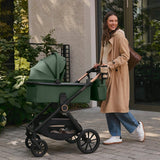 Carucior 3 in 1, Lionelo, Layla, Pana la 22 kg, Cadru aluminiu, Cu landou intarit si salteluta din spuma AirDots, Cu scoica auto testata ADAC, Reversibil, Cu ventilatie 3D, Cu accesorii, EN1888-1, EN1888-2, EN1466, Bej Taupe