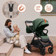 Carucior 3 in 1, Lionelo, Layla, Pana la 22 kg, Cadru aluminiu, Cu landou intarit si salteluta din spuma AirDots, Cu scoica auto testata ADAC, Reversibil, Cu ventilatie 3D, Cu accesorii, EN1888-1, EN1888-2, EN1466, Bej