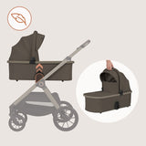 Carucior 3 in 1, Lionelo, Layla, Pana la 22 kg, Cadru aluminiu, Cu landou intarit si salteluta din spuma AirDots, Cu scoica auto testata ADAC, Reversibil, Cu ventilatie 3D, Cu accesorii, EN1888-1, EN1888-2, EN1466, Bej Taupe