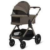 Carucior 3 in 1, Lionelo, Layla, Pana la 22 kg, Cadru aluminiu, Cu landou intarit si salteluta din spuma AirDots, Cu scoica auto testata ADAC, Reversibil, Cu ventilatie 3D, Cu accesorii, EN1888-1, EN1888-2, EN1466, Bej Taupe
