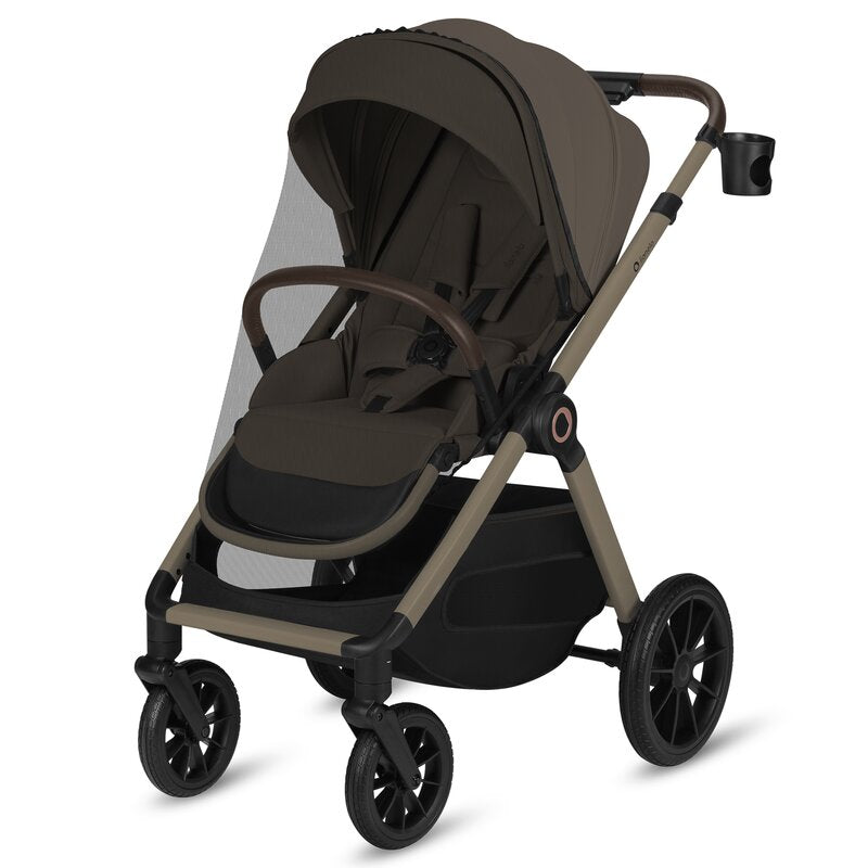 Carucior 3 in 1, Lionelo, Layla, Pana la 22 kg, Cadru aluminiu, Cu landou intarit si salteluta din spuma AirDots, Cu scoica auto testata ADAC, Reversibil, Cu ventilatie 3D, Cu accesorii, EN1888-1, EN1888-2, EN1466, Bej Taupe