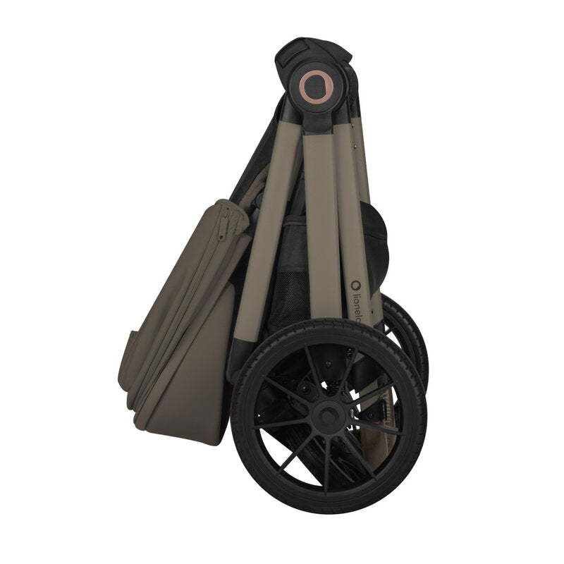 Carucior 3 in 1, Lionelo, Layla, Pana la 22 kg, Cadru aluminiu, Cu landou intarit si salteluta din spuma AirDots, Cu scoica auto testata ADAC, Reversibil, Cu ventilatie 3D, Cu accesorii, EN1888-1, EN1888-2, EN1466, Bej Taupe