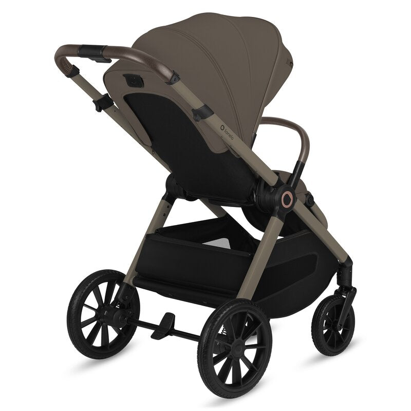 Carucior 3 in 1, Lionelo, Layla, Pana la 22 kg, Cadru aluminiu, Cu landou intarit si salteluta din spuma AirDots, Cu scoica auto testata ADAC, Reversibil, Cu ventilatie 3D, Cu accesorii, EN1888-1, EN1888-2, EN1466, Bej Taupe