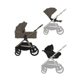 Carucior 3 in 1, Lionelo, Layla, Pana la 22 kg, Cadru aluminiu, Cu landou intarit si salteluta din spuma AirDots, Cu scoica auto testata ADAC, Reversibil, Cu ventilatie 3D, Cu accesorii, EN1888-1, EN1888-2, EN1466, Bej Taupe