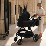 Carucior 3 in 1, Lionelo, Layla, Pana la 22 kg, Cadru aluminiu, Cu landou intarit si salteluta din spuma AirDots, Cu scoica auto testata ADAC, Reversibil, Cu ventilatie 3D, Cu accesorii, EN1888-1, EN1888-2, EN1466, Negru