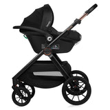 Carucior 3 in 1, Lionelo, Layla, Pana la 22 kg, Cadru aluminiu, Cu landou intarit si salteluta din spuma AirDots, Cu scoica auto testata ADAC, Reversibil, Cu ventilatie 3D, Cu accesorii, EN1888-1, EN1888-2, EN1466, Maro