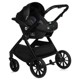 Carucior 3 in 1, Lionelo, Layla, Pana la 22 kg, Cadru aluminiu, Cu landou intarit si salteluta din spuma AirDots, Cu scoica auto testata ADAC, Reversibil, Cu ventilatie 3D, Cu accesorii, EN1888-1, EN1888-2, EN1466, Negru