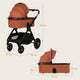 Carucior 3 in 1, Lionelo, Layla, Pana la 22 kg, Cadru aluminiu, Cu landou intarit si salteluta din spuma AirDots, Cu scoica auto testata ADAC, Reversibil, Cu ventilatie 3D, Cu accesorii, EN1888-1, EN1888-2, EN1466, Maro