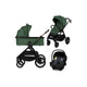 Carucior 3 in 1, Lionelo, Layla, Pana la 22 kg, Cadru aluminiu, Cu landou intarit si salteluta din spuma AirDots, Cu scoica auto testata ADAC, Reversibil, Cu ventilatie 3D, Cu accesorii, EN1888-1, EN1888-2, EN1466, Verde