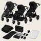 Carucior 3 in 1, Lionelo, Layla, Pana la 22 kg, Cadru aluminiu, Cu landou intarit si salteluta din spuma AirDots, Cu scoica auto testata ADAC, Reversibil, Cu ventilatie 3D, Cu accesorii, EN1888-1, EN1888-2, EN1466, Negru