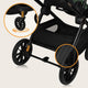Carucior 3 in 1, Lionelo, Layla, Pana la 22 kg, Cadru aluminiu, Cu landou intarit si salteluta din spuma AirDots, Cu scoica auto testata ADAC, Reversibil, Cu ventilatie 3D, Cu accesorii, EN1888-1, EN1888-2, EN1466, Verde