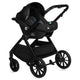 Carucior 3 in 1, Lionelo, Layla, Pana la 22 kg, Cadru aluminiu, Cu landou intarit si salteluta din spuma AirDots, Cu scoica auto testata ADAC, Reversibil, Cu ventilatie 3D, Cu accesorii, EN1888-1, EN1888-2, EN1466, Negru