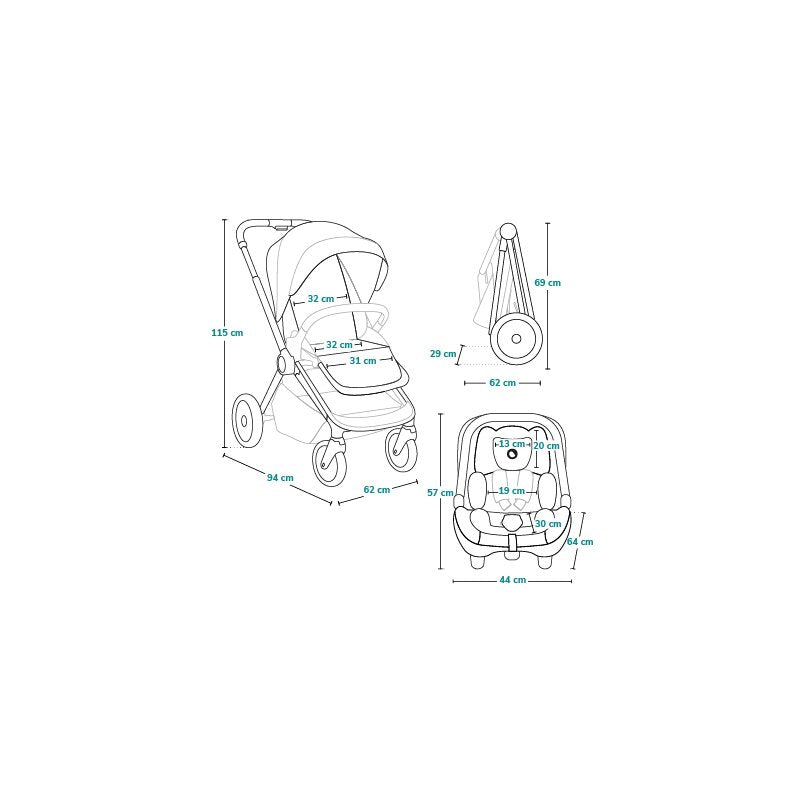 Carucior 3 in 1, Lionelo, Layla, Pana la 22 kg, Cadru aluminiu, Cu landou intarit si salteluta din spuma AirDots, Cu scoica auto testata ADAC, Reversibil, Cu ventilatie 3D, Cu accesorii, EN1888-1, EN1888-2, EN1466, Negru