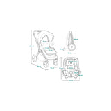 Carucior 3 in 1, Lionelo, Layla, Pana la 22 kg, Cadru aluminiu, Cu landou intarit si salteluta din spuma AirDots, Cu scoica auto testata ADAC, Reversibil, Cu ventilatie 3D, Cu accesorii, EN1888-1, EN1888-2, EN1466, Negru