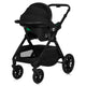 Carucior 3 in 1, Lionelo, Layla, Pana la 22 kg, Cadru aluminiu, Cu landou intarit si salteluta din spuma AirDots, Cu scoica auto testata ADAC, Reversibil, Cu ventilatie 3D, Cu accesorii, EN1888-1, EN1888-2, EN1466, Negru