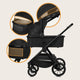 Carucior 3 in 1, Lionelo, Layla, Pana la 22 kg, Cadru aluminiu, Cu landou intarit si salteluta din spuma AirDots, Cu scoica auto testata ADAC, Reversibil, Cu ventilatie 3D, Cu accesorii, EN1888-1, EN1888-2, EN1466, Negru