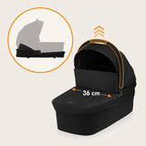 Carucior 3 in 1, Lionelo, Meril, Cu landou de dimensiune XL, Reversibil, Cu scoica auto testata ADAC, Cu accesorii, Pana la 22 kg, Conform cu EN1888-1 EN1888-2, EN1466, Negru
