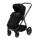 Carucior 3 in 1, Lionelo, Meril, Cu landou de dimensiune XL, Reversibil, Cu scoica auto testata ADAC, Cu accesorii, Pana la 22 kg, Conform cu EN1888-1 EN1888-2, EN1466, Negru