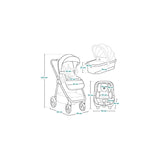 Carucior 3 in 1, Lionelo, Meril, Cu landou de dimensiune XL, Reversibil, Cu scoica auto testata ADAC, Cu accesorii, Pana la 22 kg, Conform cu EN1888-1 EN1888-2, EN1466, Negru