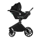 Carucior 3 in 1, Lionelo, Mika Plus, Cadru din aluminiu, Cu landou intarit si salteluta moale, Cu scoica auto testata ADAC, Reversibil, Cu sistem de ventilatie 3D, Cu accesorii, Pana la 22 kg, EN1888-1 EN1888-2 EN1466 ECE R129, Negru
