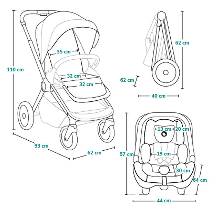 Carucior 3 in 1, Lionelo, Mika Plus, Cadru din aluminiu, Cu landou intarit si salteluta moale, Cu scoica auto testata ADAC, Reversibil, Cu sistem de ventilatie 3D, Cu accesorii, Pana la 22 kg, EN1888-1 EN1888-2 EN1466 ECE R129, Maro
