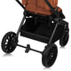 Carucior 3 in 1, Lionelo, Mika Plus, Cadru din aluminiu, Cu landou intarit si salteluta moale, Cu scoica auto testata ADAC, Reversibil, Cu sistem de ventilatie 3D, Cu accesorii, Pana la 22 kg, EN1888-1 EN1888-2 EN1466 ECE R129, Maro