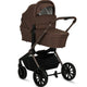 Carucior 3 in 1, Lionelo, Mika Plus, Cadru din aluminiu, Cu landou intarit si salteluta moale, Cu scoica auto testata ADAC, Reversibil, Cu sistem de ventilatie 3D, Cu accesorii, Pana la 22 kg, EN1888-1 EN1888-2 EN1466 ECE R129, Mocha Mousse