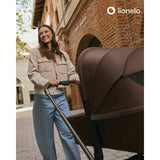 Carucior 3 in 1, Lionelo, Mika Plus, Cadru din aluminiu, Cu landou intarit si salteluta moale, Cu scoica auto testata ADAC, Reversibil, Cu sistem de ventilatie 3D, Cu accesorii, Pana la 22 kg, EN1888-1 EN1888-2 EN1466 ECE R129, Mocha Mousse