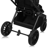 Carucior 3 in 1, Lionelo, Mika Plus, Cadru din aluminiu, Cu landou intarit si salteluta moale, Cu scoica auto testata ADAC, Reversibil, Cu sistem de ventilatie 3D, Cu accesorii, Pana la 22 kg, EN1888-1 EN1888-2 EN1466 ECE R129, Negru