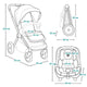 Carucior 3 in 1, Lionelo, Mika Plus, Cadru din aluminiu, Cu landou intarit si salteluta moale, Cu scoica auto testata ADAC, Reversibil, Cu sistem de ventilatie 3D, Cu accesorii, Pana la 22 kg, EN1888-1 EN1888-2 EN1466 ECE R129, Maro