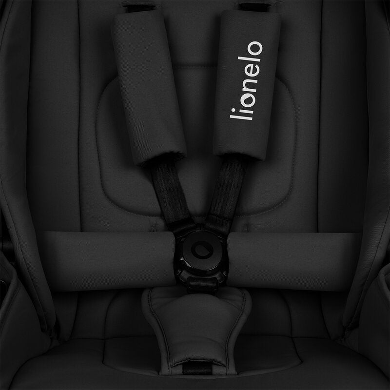 Carucior 3 in 1, Lionelo, Mika Plus, Cadru din aluminiu, Cu landou intarit si salteluta moale, Cu scoica auto testata ADAC, Reversibil, Cu sistem de ventilatie 3D, Cu accesorii, Pana la 22 kg, EN1888-1 EN1888-2 EN1466 ECE R129, Negru