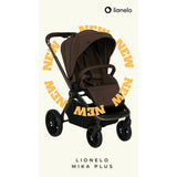 Carucior 3 in 1, Lionelo, Mika Plus, Cadru din aluminiu, Cu landou intarit si salteluta moale, Cu scoica auto testata ADAC, Reversibil, Cu sistem de ventilatie 3D, Cu accesorii, Pana la 22 kg, EN1888-1 EN1888-2 EN1466 ECE R129, Mocha Mousse