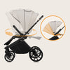 Carucior 3 in 1, Lionelo, Mika Plus, Cadru din aluminiu, Cu landou intarit si salteluta moale, Cu scoica auto testata ADAC, Reversibil, Cu sistem de ventilatie 3D, Cu accesorii, Pana la 22 kg, EN1888-1 EN1888-2 EN1466 ECE R129, Bej