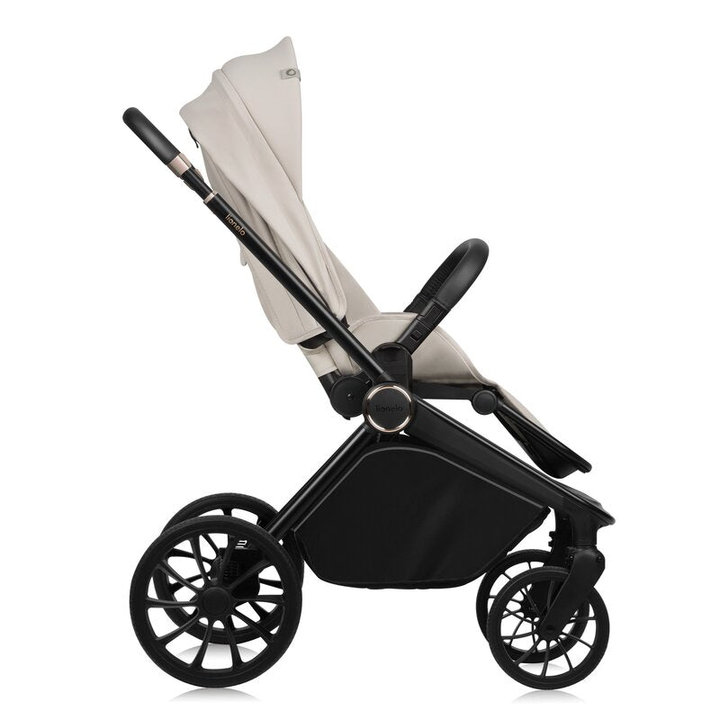Carucior 3 in 1, Lionelo, Mika Plus, Cadru din aluminiu, Cu landou intarit si salteluta moale, Cu scoica auto testata ADAC, Reversibil, Cu sistem de ventilatie 3D, Cu accesorii, Pana la 22 kg, EN1888-1 EN1888-2 EN1466 ECE R129, Bej - gogobaby.ro