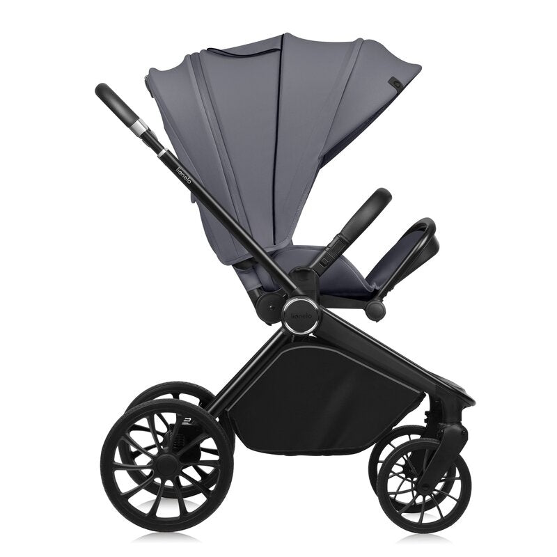Carucior 3 in 1, Lionelo, Mika Plus, Cadru din aluminiu, Cu landou intarit si salteluta moale, Cu scoica auto testata ADAC, Reversibil, Cu sistem de ventilatie 3D, Cu accesorii, Pana la 22 kg, EN1888-1 EN1888-2 EN1466 ECE R129, Gri
